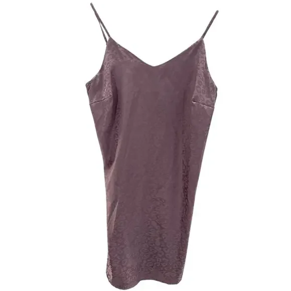 LASCANA Monotone Leopard Print Lingerie Slip Dress Nighty Size 8 Pinky/Purple - Picture 1 of 8
